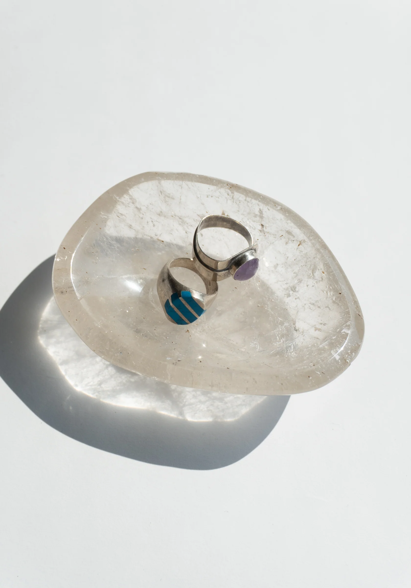 Vintage Sterling and Amethyst Cuff Ring - Image 8