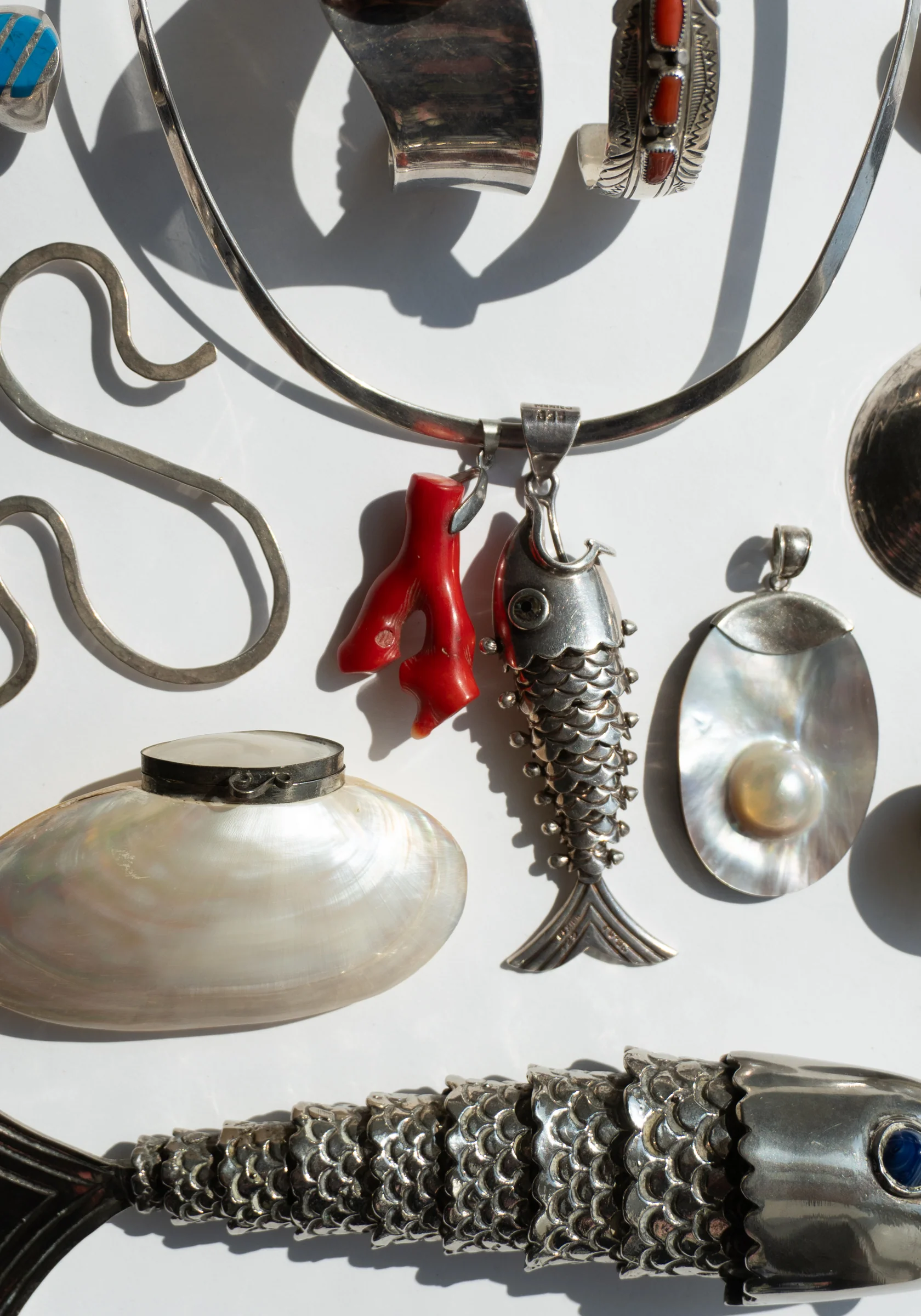 Vintage Sterling Articulated Fish Pendant - Image 15