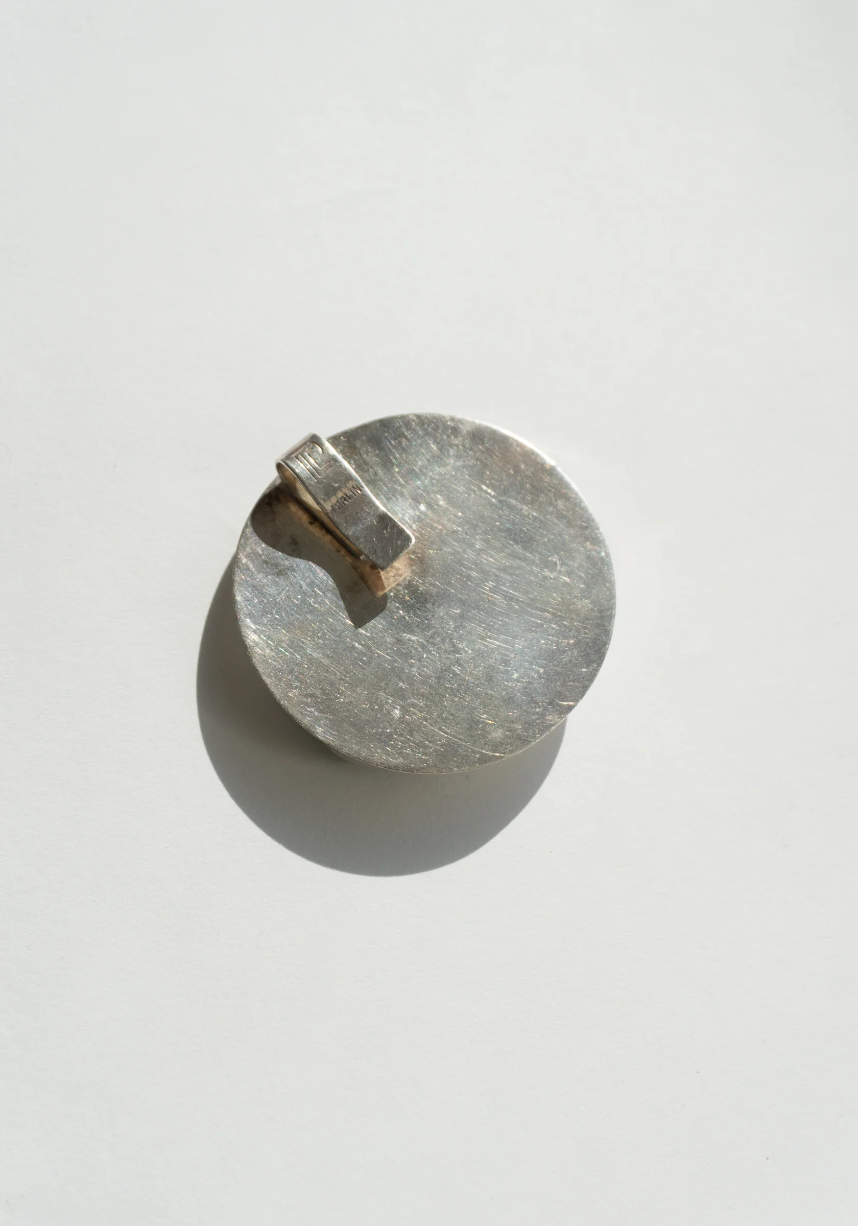 Vintage Sterling Green Aventurine Pendant - Image 5