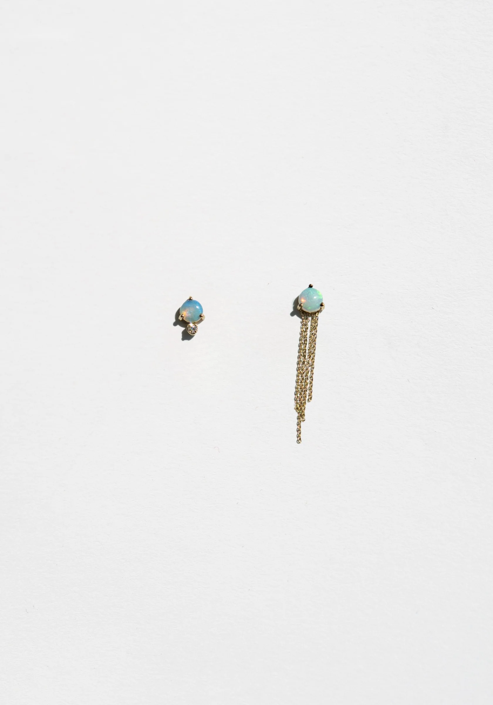 Classic Diamond and Large Opal Earring - Image 4